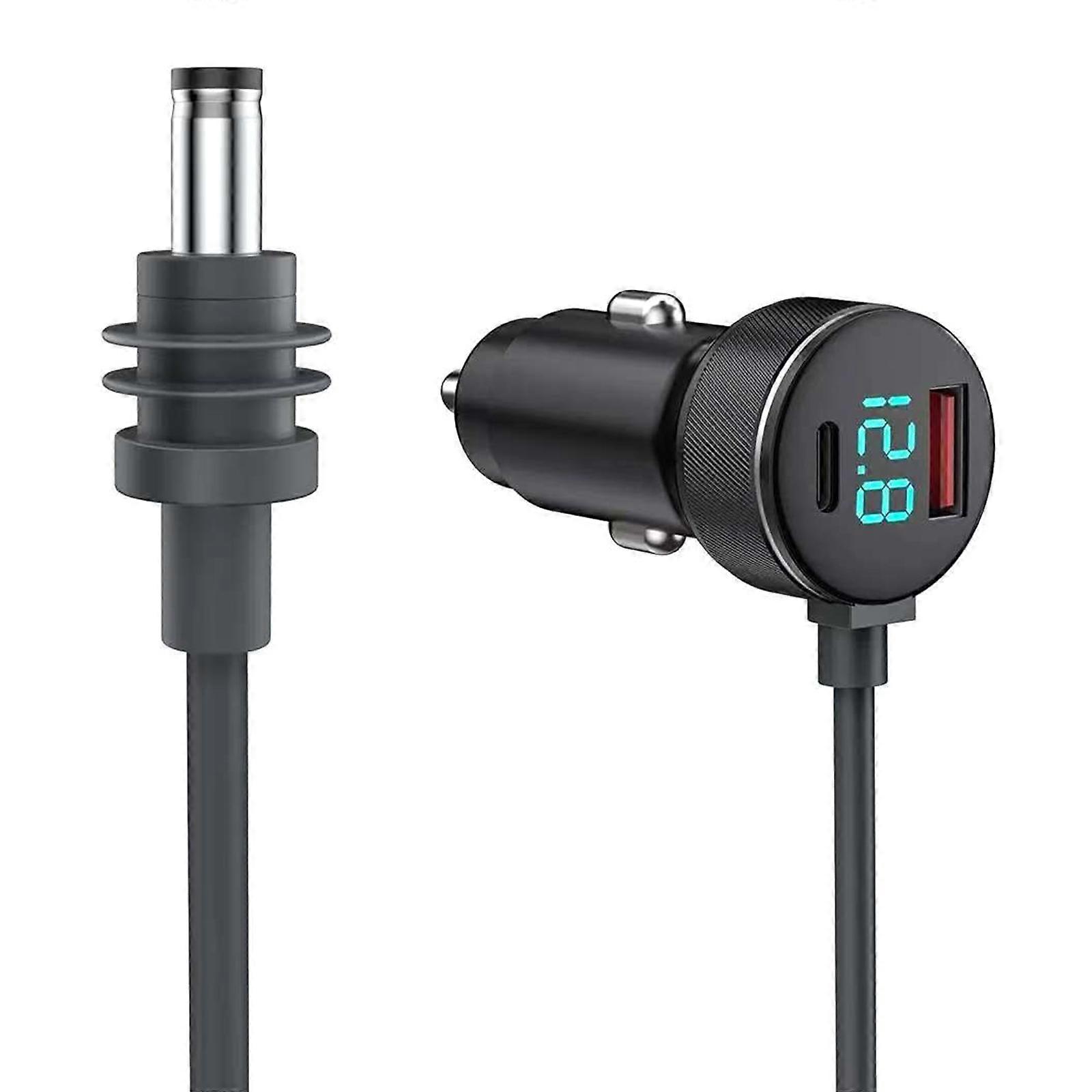 Mini Car Charger with USB C Double USB Port and Digital Display for DC12V 24V Vehicles Power Charging Multicolor