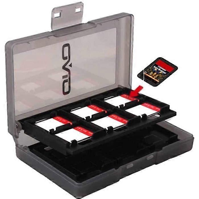 Nintendo Switch Game Storage Case, Holds up to 24 Games, Protective System Card Organizer,(Black)