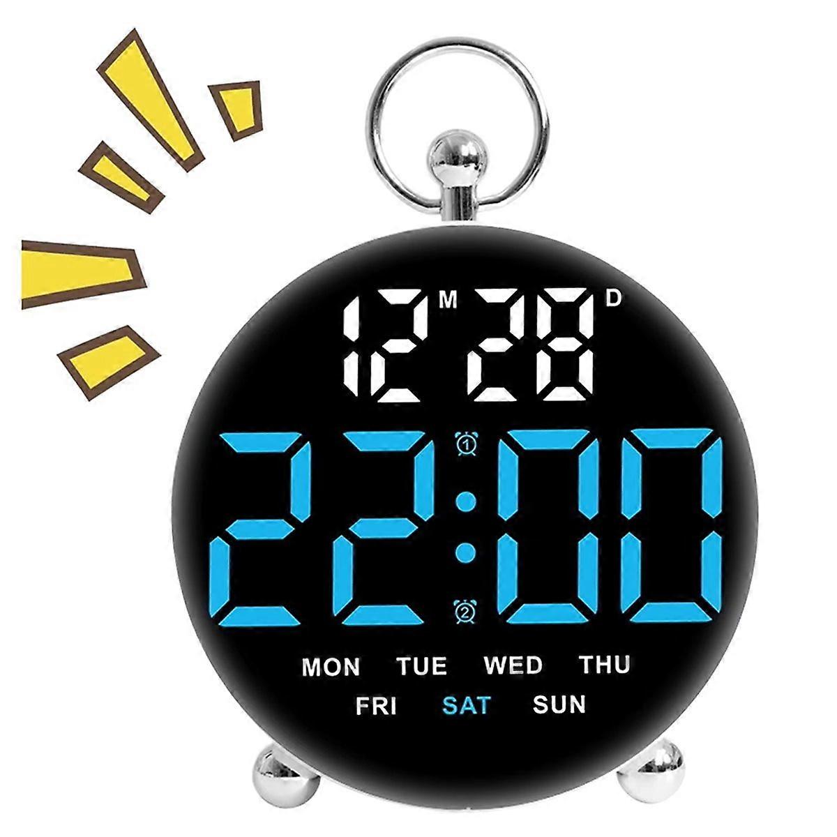 Multifunction Digital Wall Clock Date Week Timing Countdown 2 Alarm Large-Screen Desktop LED Alarm C
