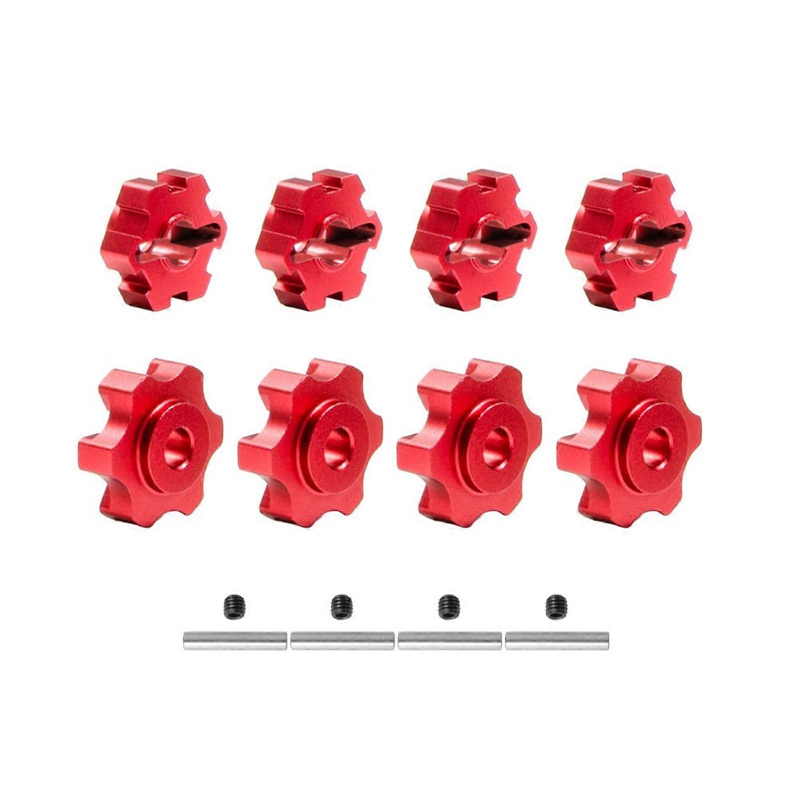 1/10 Scale 17mm Remote Car Hexagon Adapter Extended Wheel Metal Drive Hub Adaptor Anti-Rust Upgrade Kits Accessory  Red