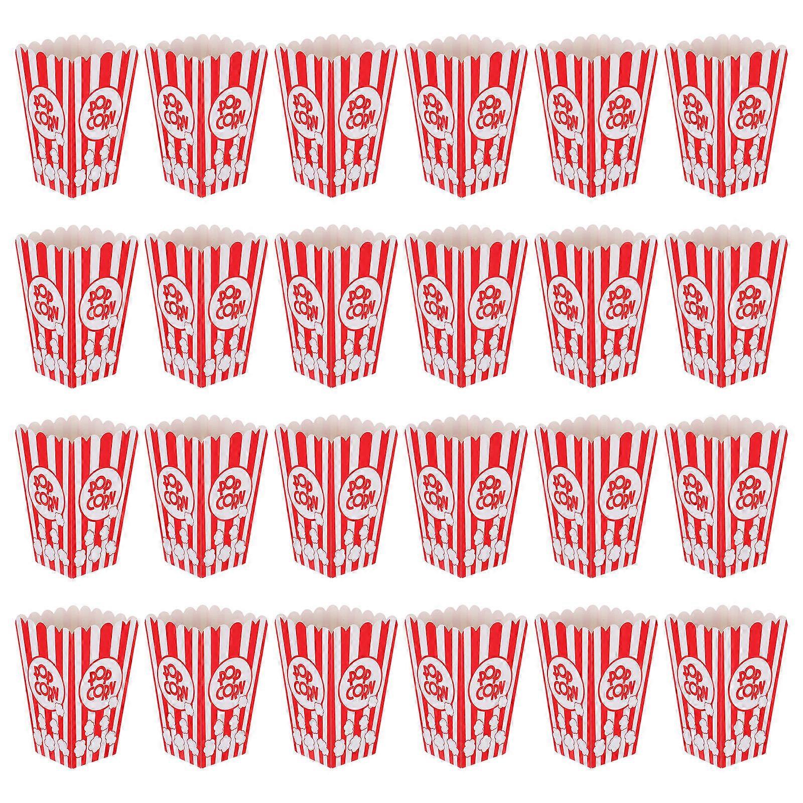 Popcorn Buckets Paper Containers for Storage Use 24Pcs Party Snack Bags