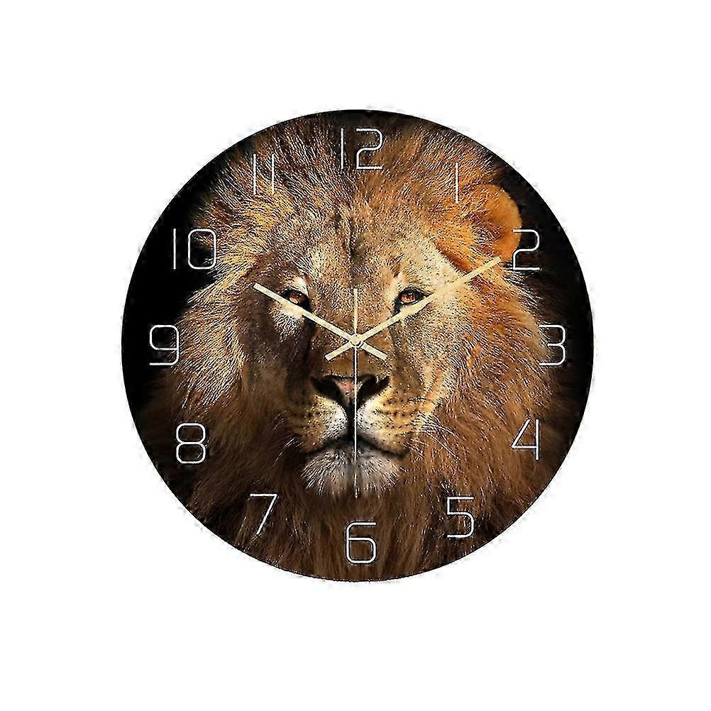 Creative lion pattern clock for wall decor acrylic material