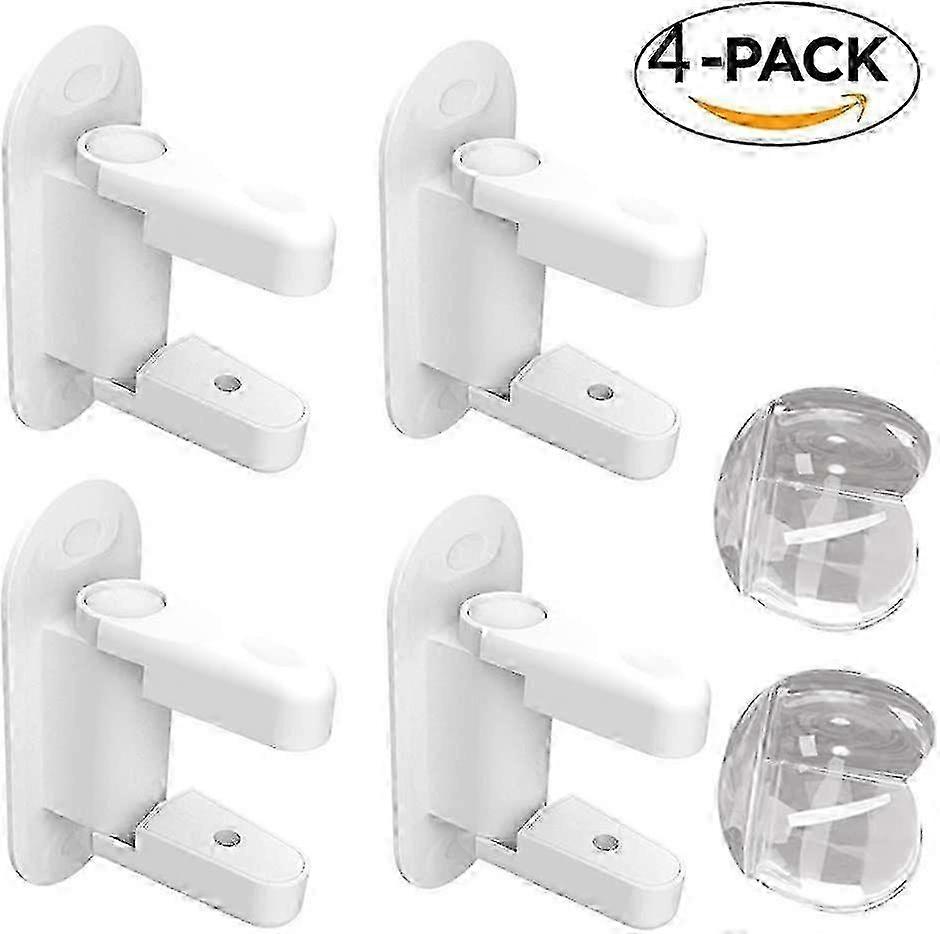 w Door Handle Lever Lock (4 Packs), Baby Proofing Lever Handle Lock with 3M Strong Adhesive and Extra