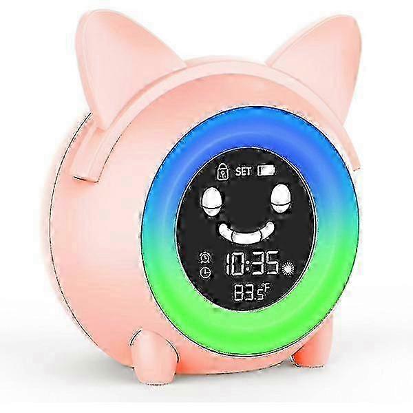 Digital Alarm Clock for Children with Night Light, Sleep Timer, Snooze, Temperature Display, Pink 25-26