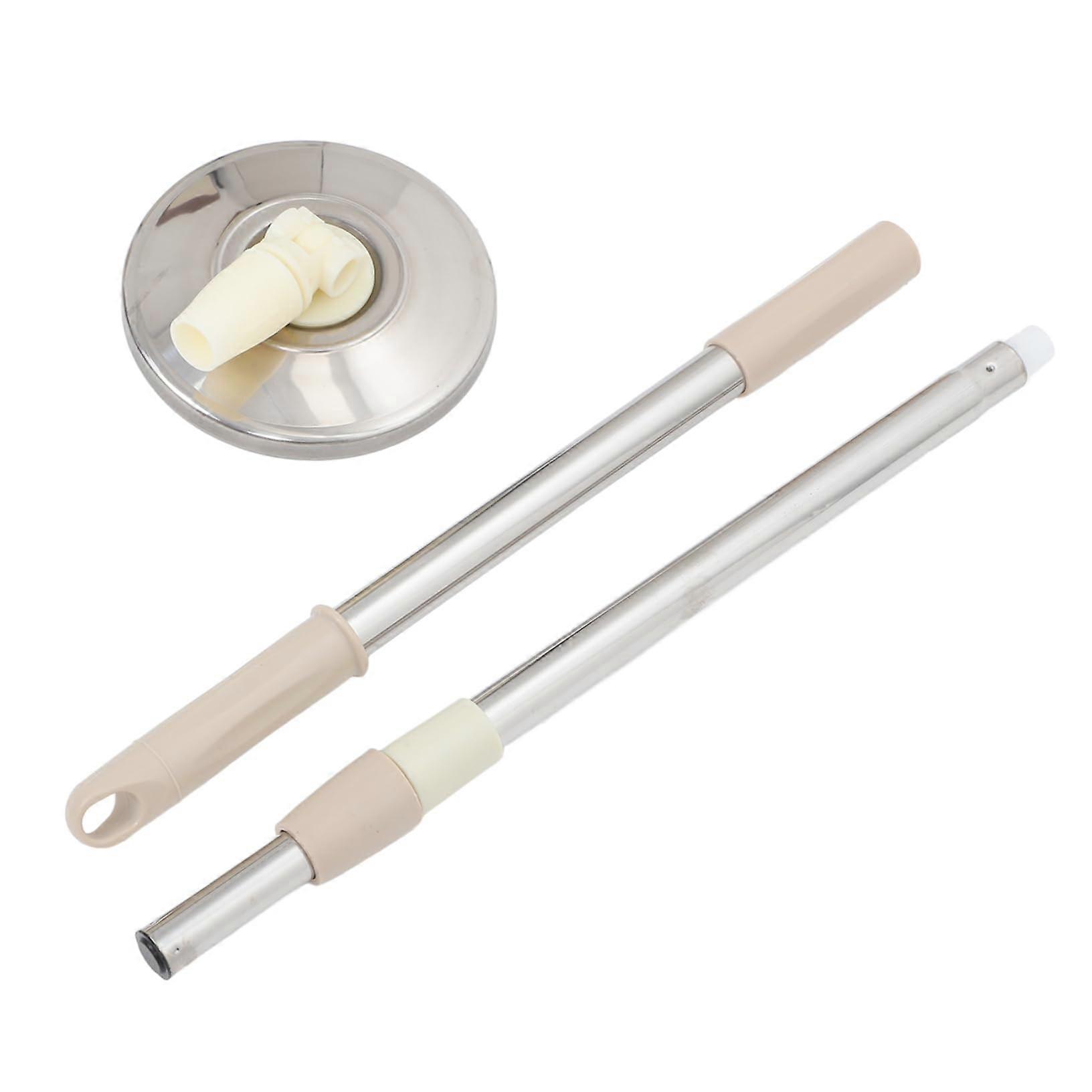 Replacement Mop Handle with 360° Rotating Stainless Steel Mechanism for Home and Commercial Floor Cleaning Khaki