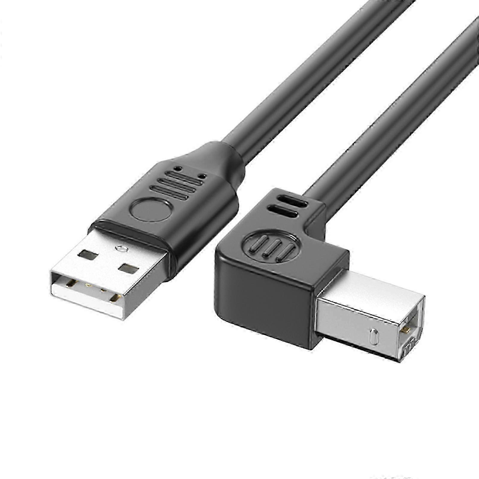 USB A to B Printer Cable with High Transfer Rate Extended Length 90Degree Elbow for Efficient Office Setups w