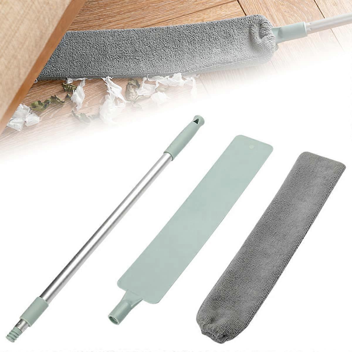 Retractable Gap Dust Cleaner Brush with Long Handle, Telescoping Microfiber Duster for Home and Kitchen, Green