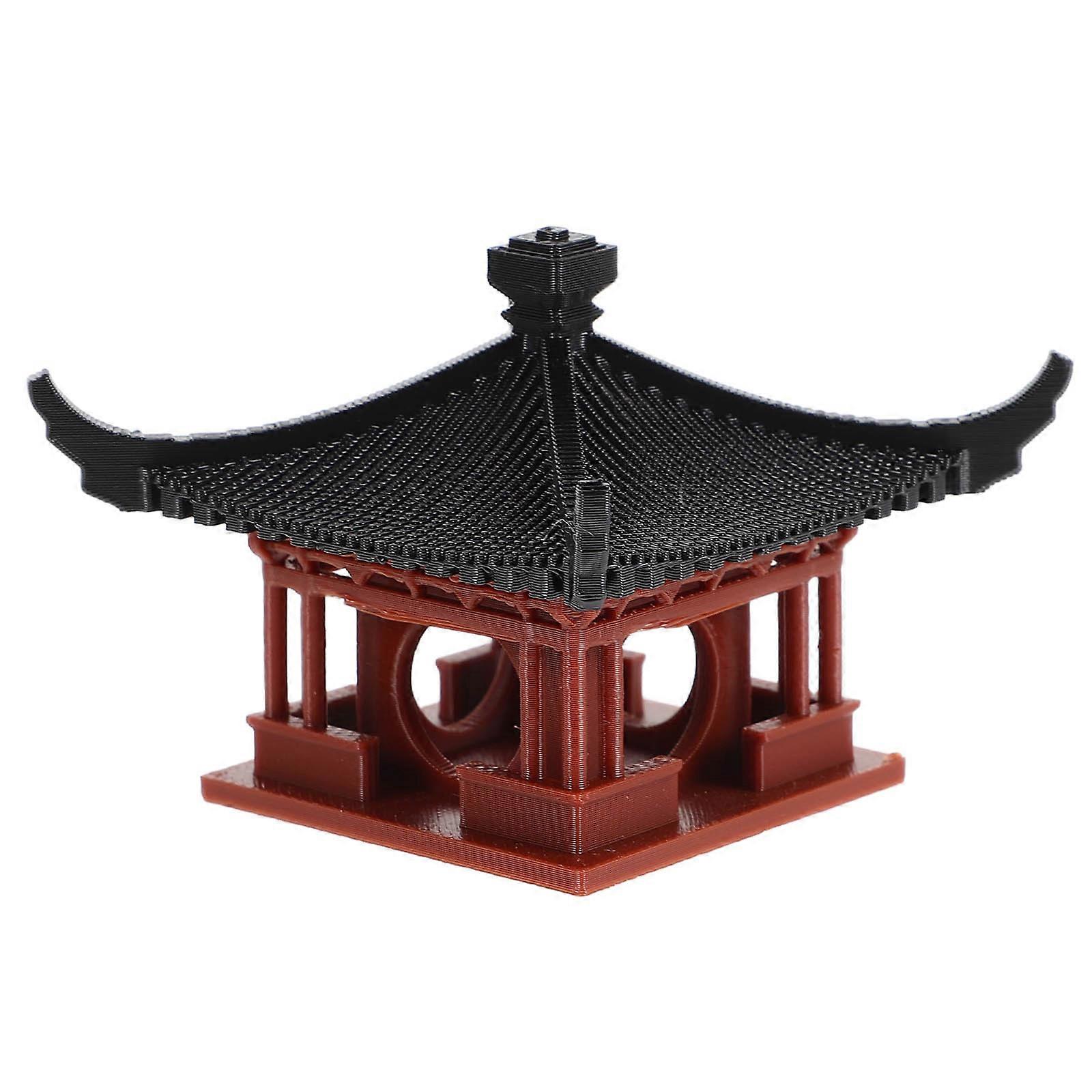 Plastic Suzhou Style Miniature Pavilion for Micro Landscape Ornament