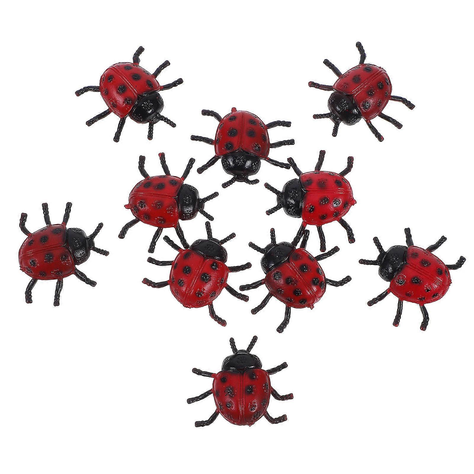 Kids Ladybugs Toy Plastic Simulation Mini Ladybugs for Decorative Use 40Pcs