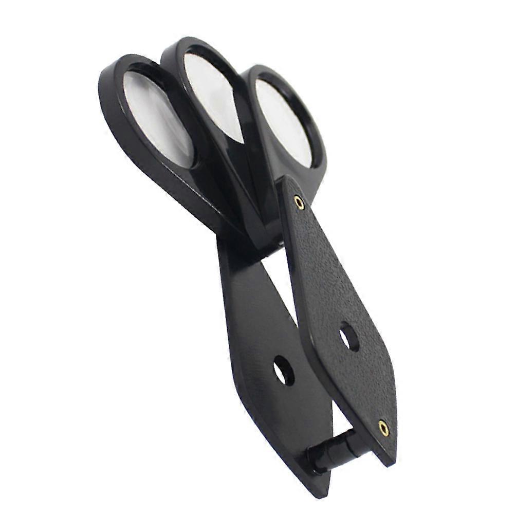 Black Pocket Magnifier for Reading Books and Maps with Foldable Design