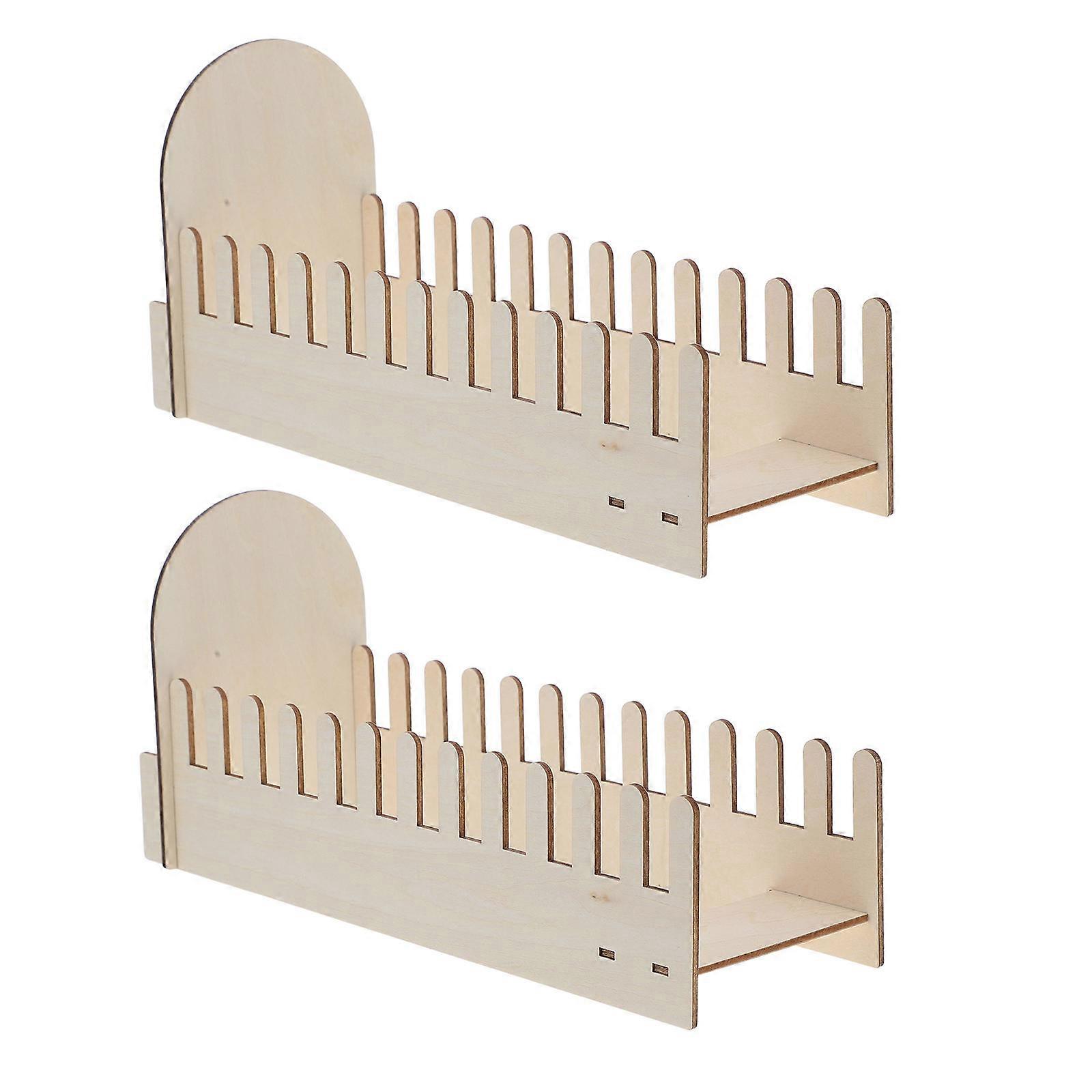 Wood Greeting Card Display Stand for Home Use 2Pcs Table Organizer