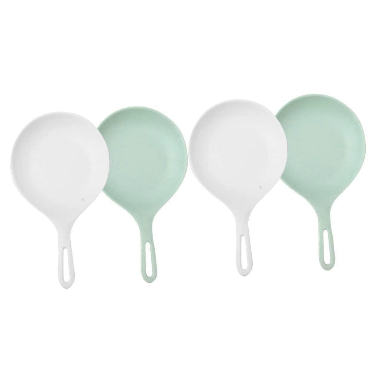 Set of 4 Elegant Ceramic Serving Plates with Handles, Dishwasher Safe Snack and Dinner Trays