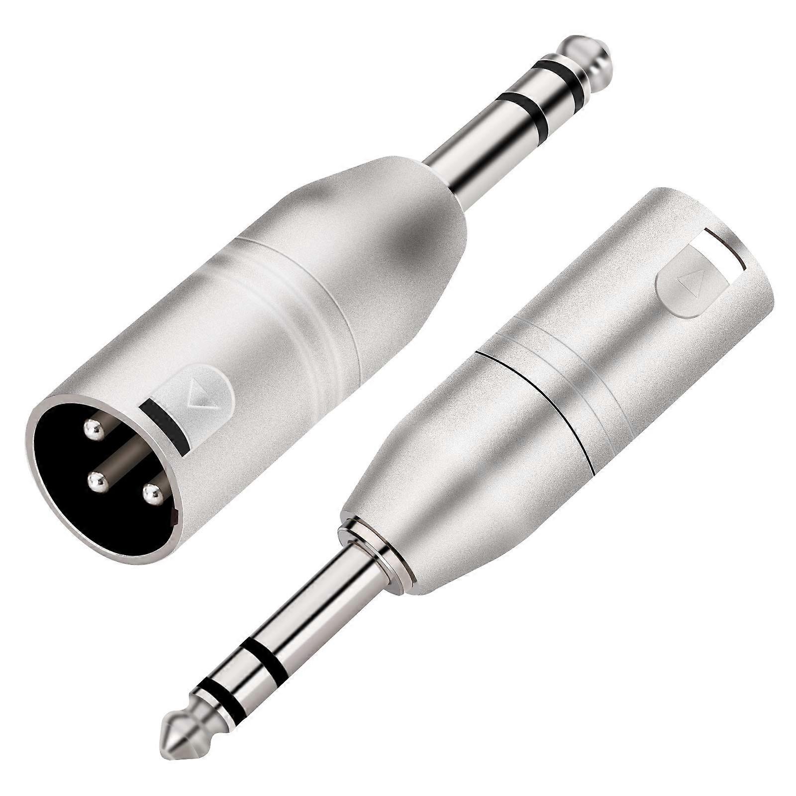 1/4' TRS to XLR Adapter 2 Pack, Balanced 6.35mm Male to XLRM with Noise Reduction and Clear Audio