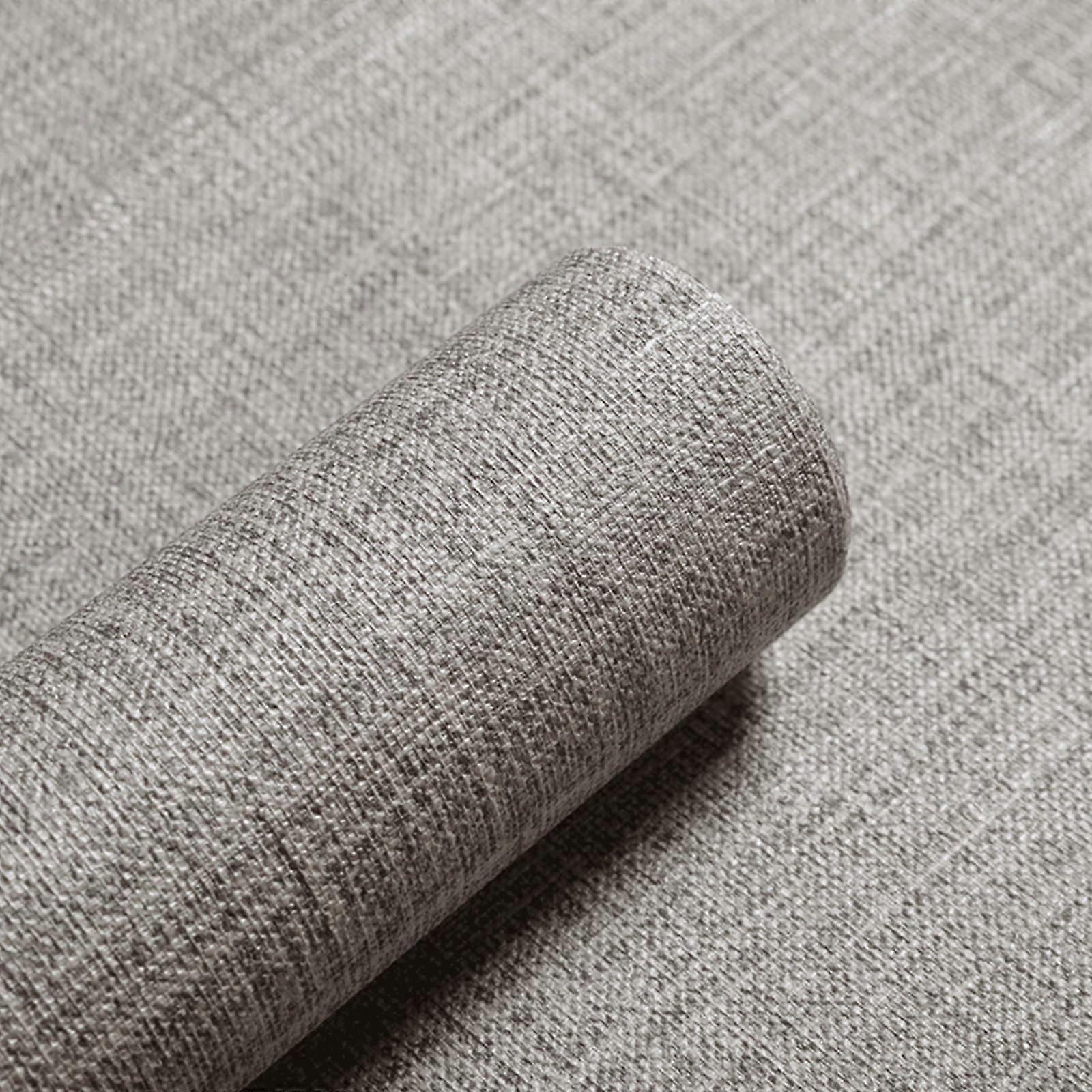 Peel and Stick Textured Woven Removable Wallpaper for Cabinets and Countertops Gray Small