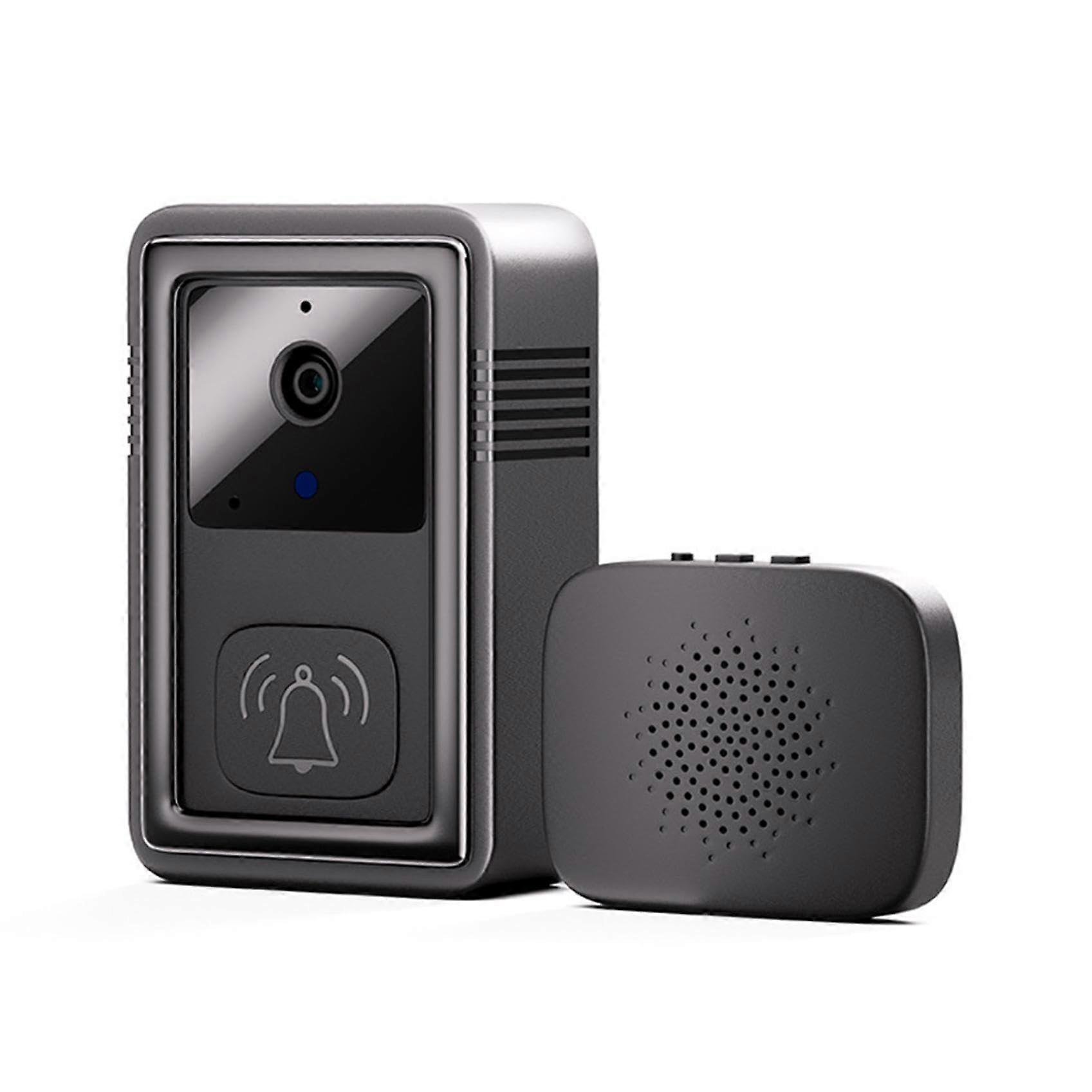 Wireless Video Doorbell with Night Vision, TwoWay Audio, WiFi App Control, Battery Powered Black