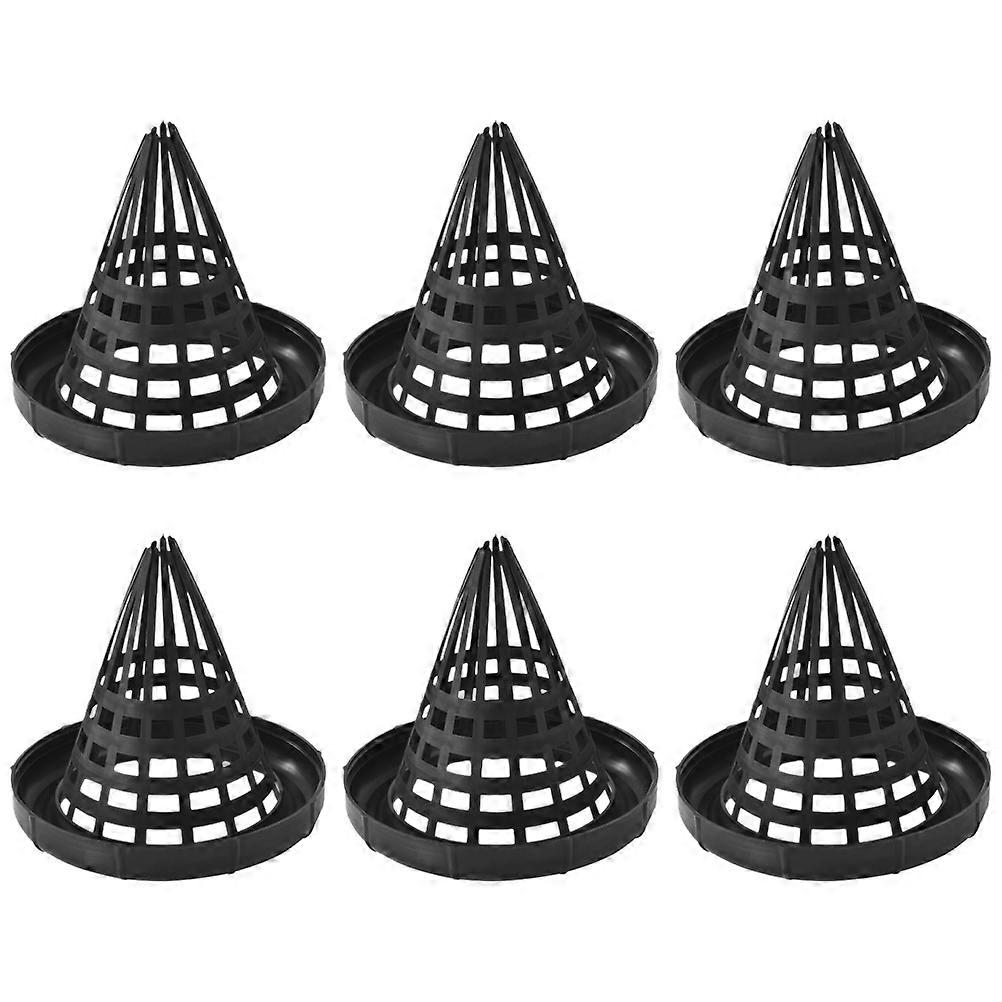 Black Fishing Trap Cage Lid for Eel Catcher Function with 6Pcs Set