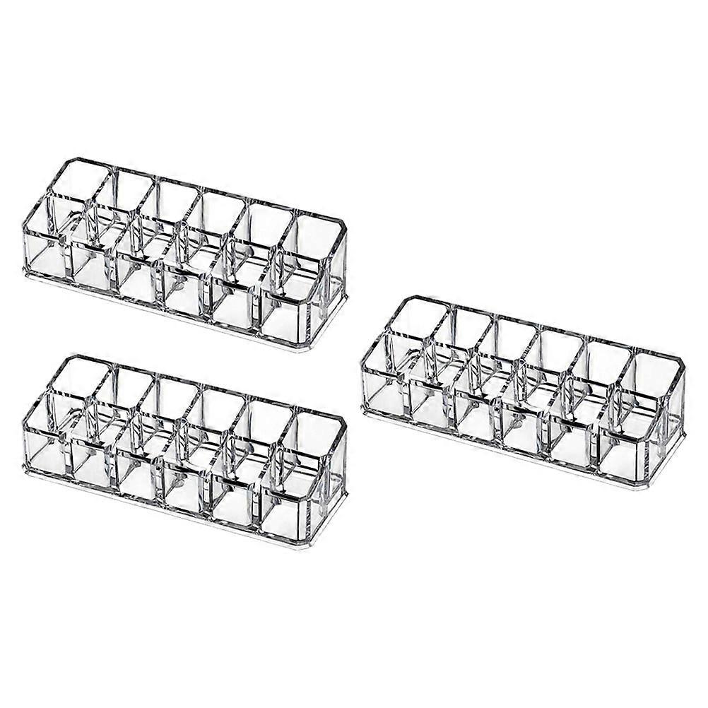 Clear Plastic Lipstick Container Lip Gloss Holders Space Saving For Counter 3Pcs