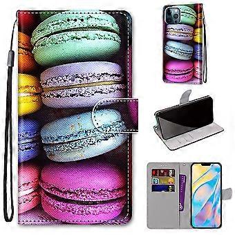 Case For Iphone 13 Pro Max Colorful Layer Cake Painted Wallet With Card Holder Flip No14639