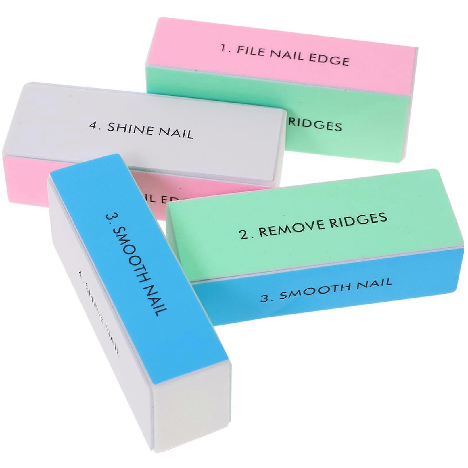Professional 4 Way Nail Buffer Block with Sponge Core for Natural Acrylic and Extension Nails