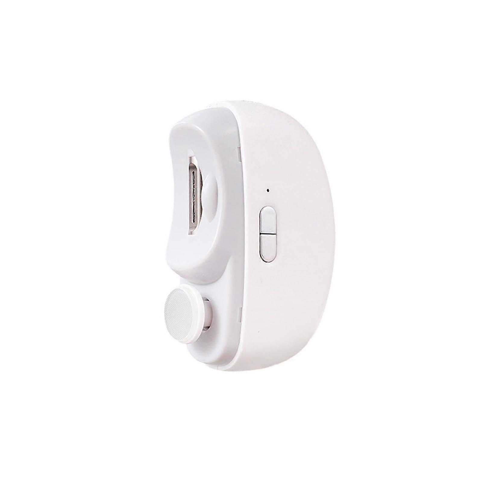 2in1 Electric Nail Clipper with Light, Rechargeable Nail Trimmer and Buffer, White