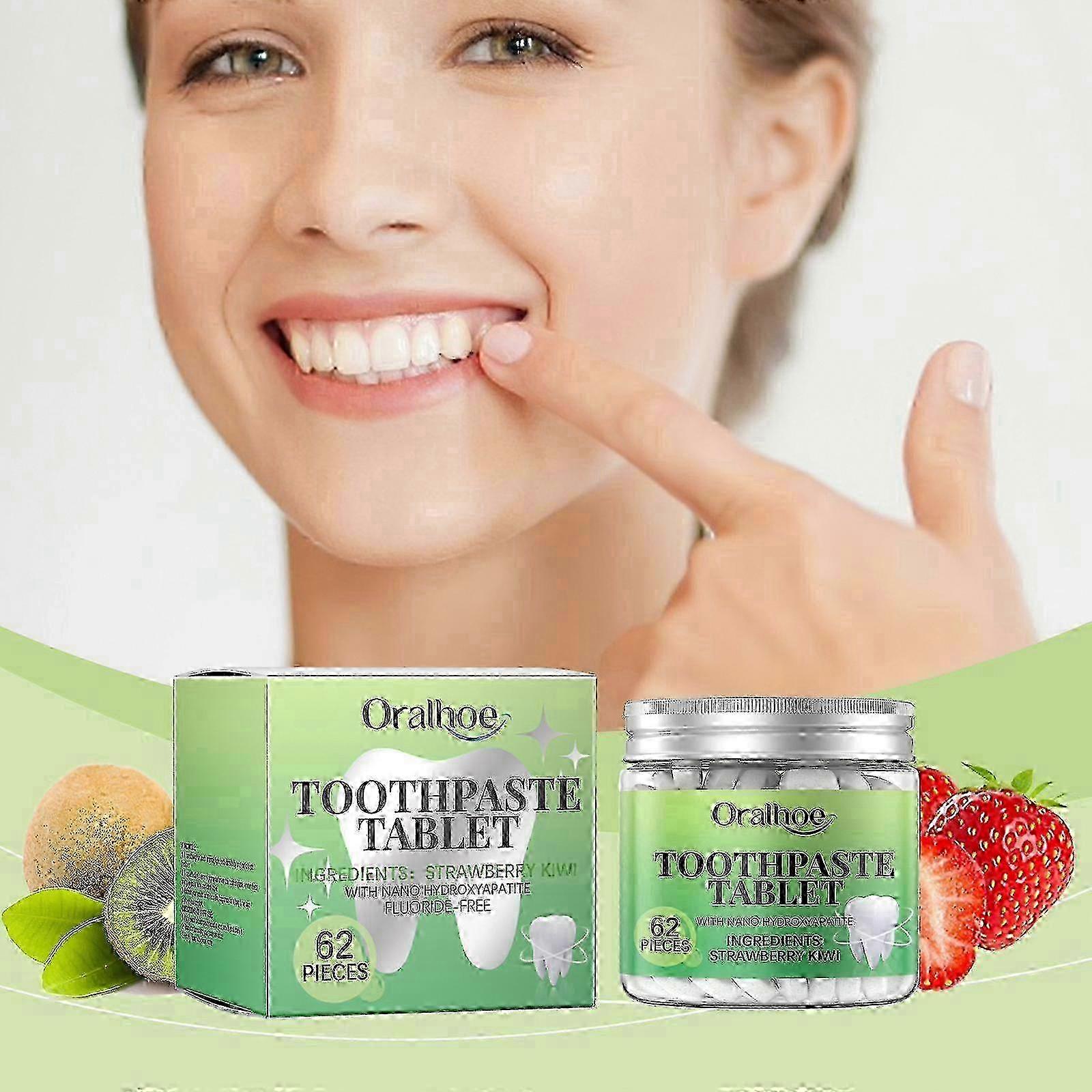 2025 Toothpaste Tablets with Nano Hydroxyapatite, Chewable Toothpaste Tablets for Sensitive Teeth, Flouride Free