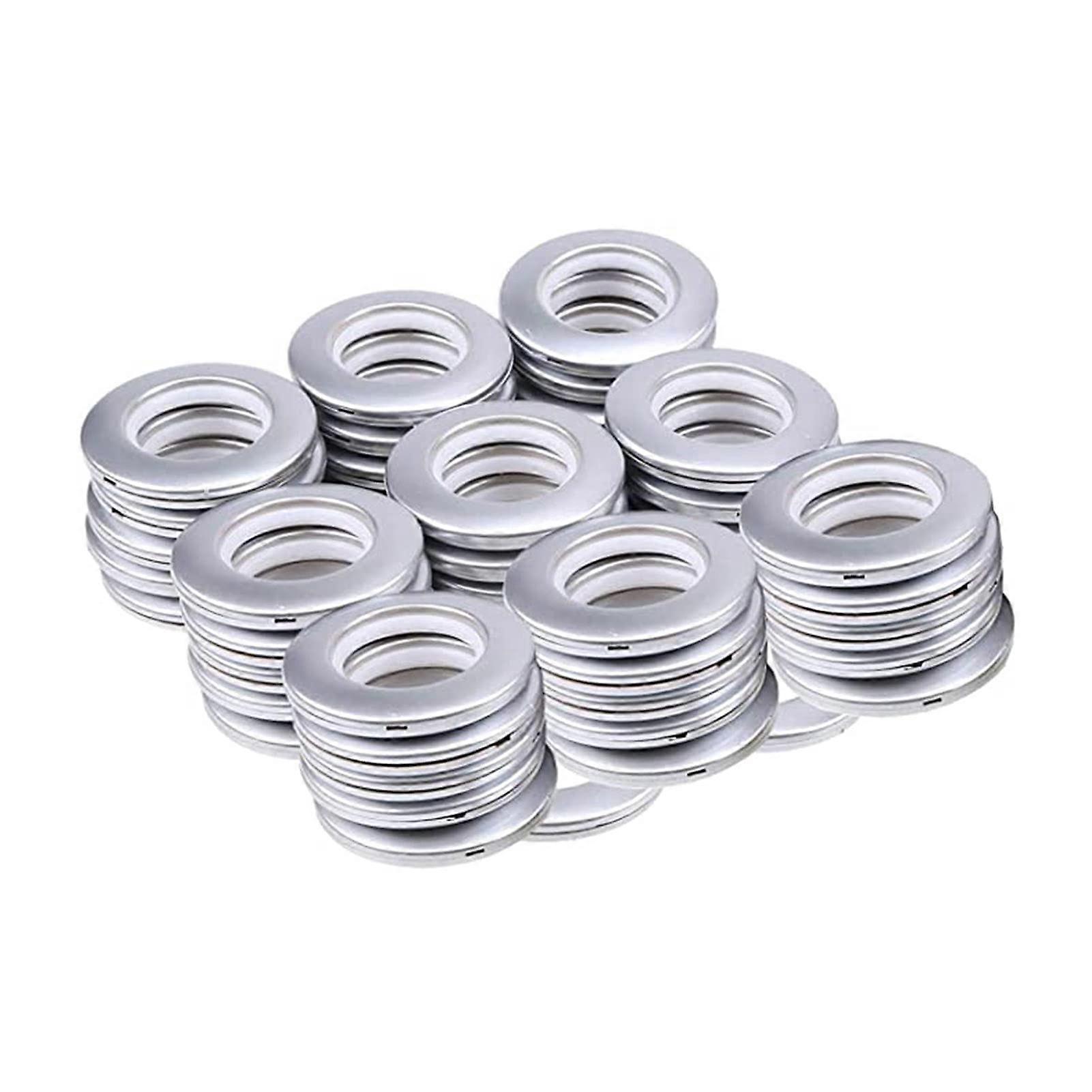 Curtain Grommets 48 Pack 19/16 Inch Matte Silver Metal Eyelets for Drapes Rustproof Durable