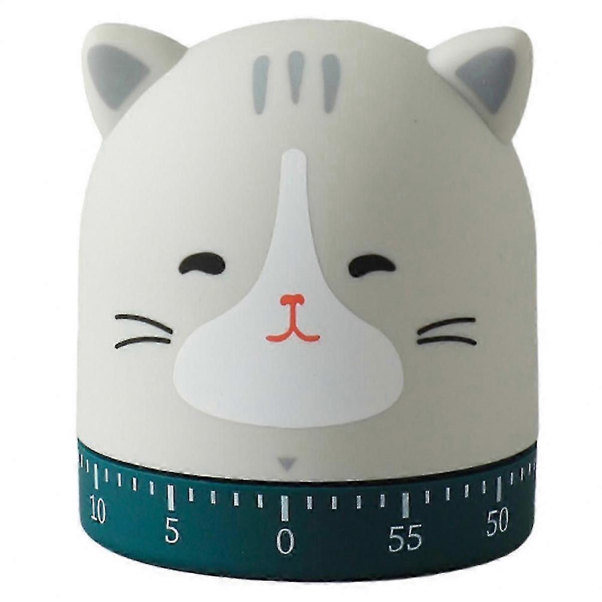 25-26 Cute Cat Kitchen Timer 60-Minute Rotating Timer for Baking and Boiling