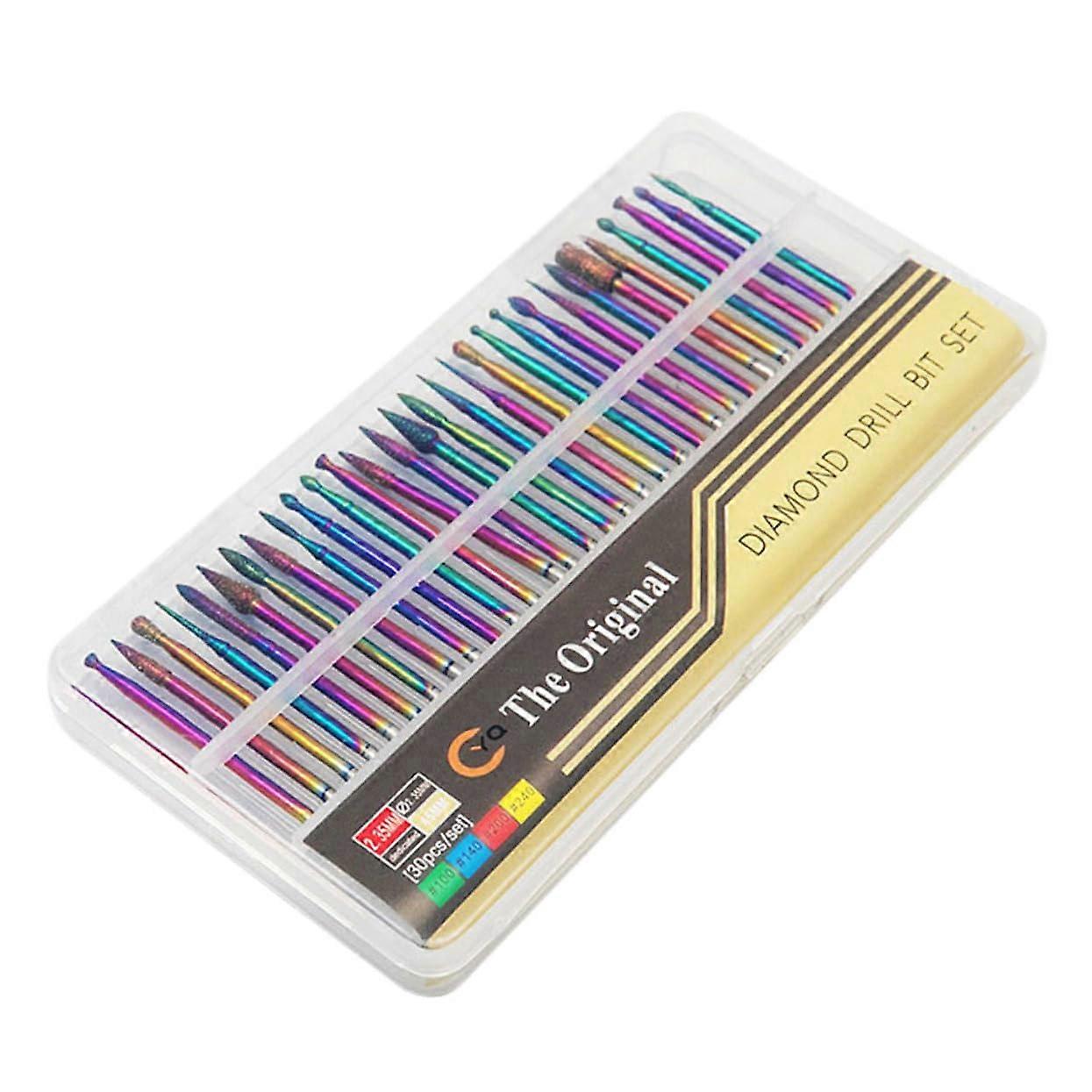 30pcs Professional Nail Drill Bits Set for Precise Shaping Natural and Artificial Nails