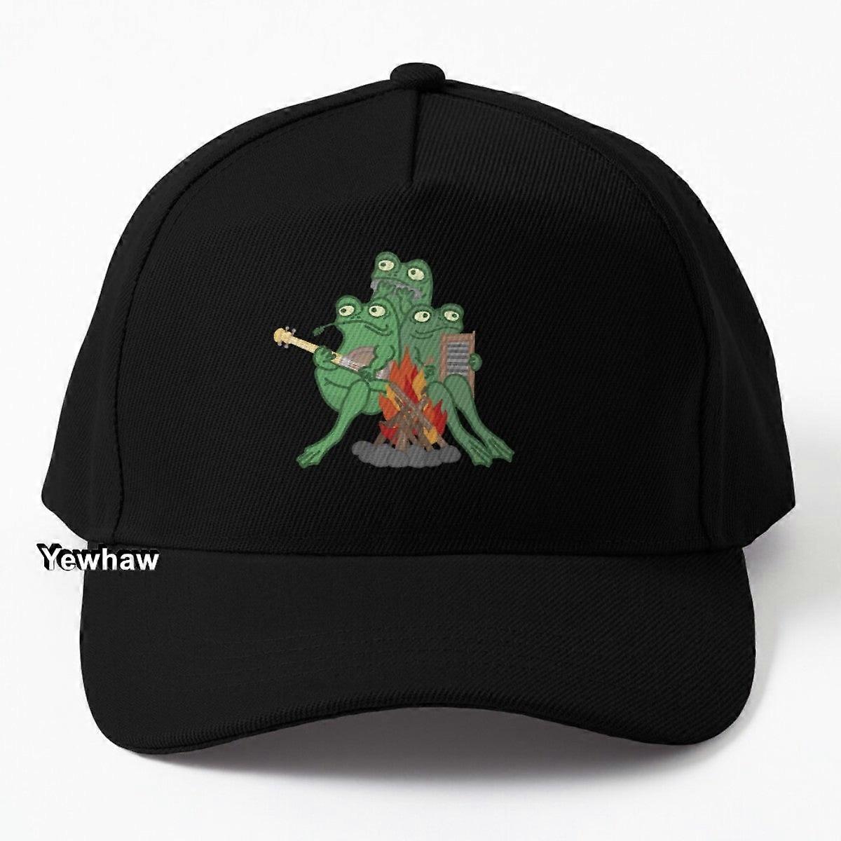 Frog Band Baseball Cap Frogs Banjo Harmonica