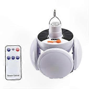 LED Camping Lantern with Solar Power and USB Charging Foldable Emergency Light Remote Control Portable Outdoor Lantern