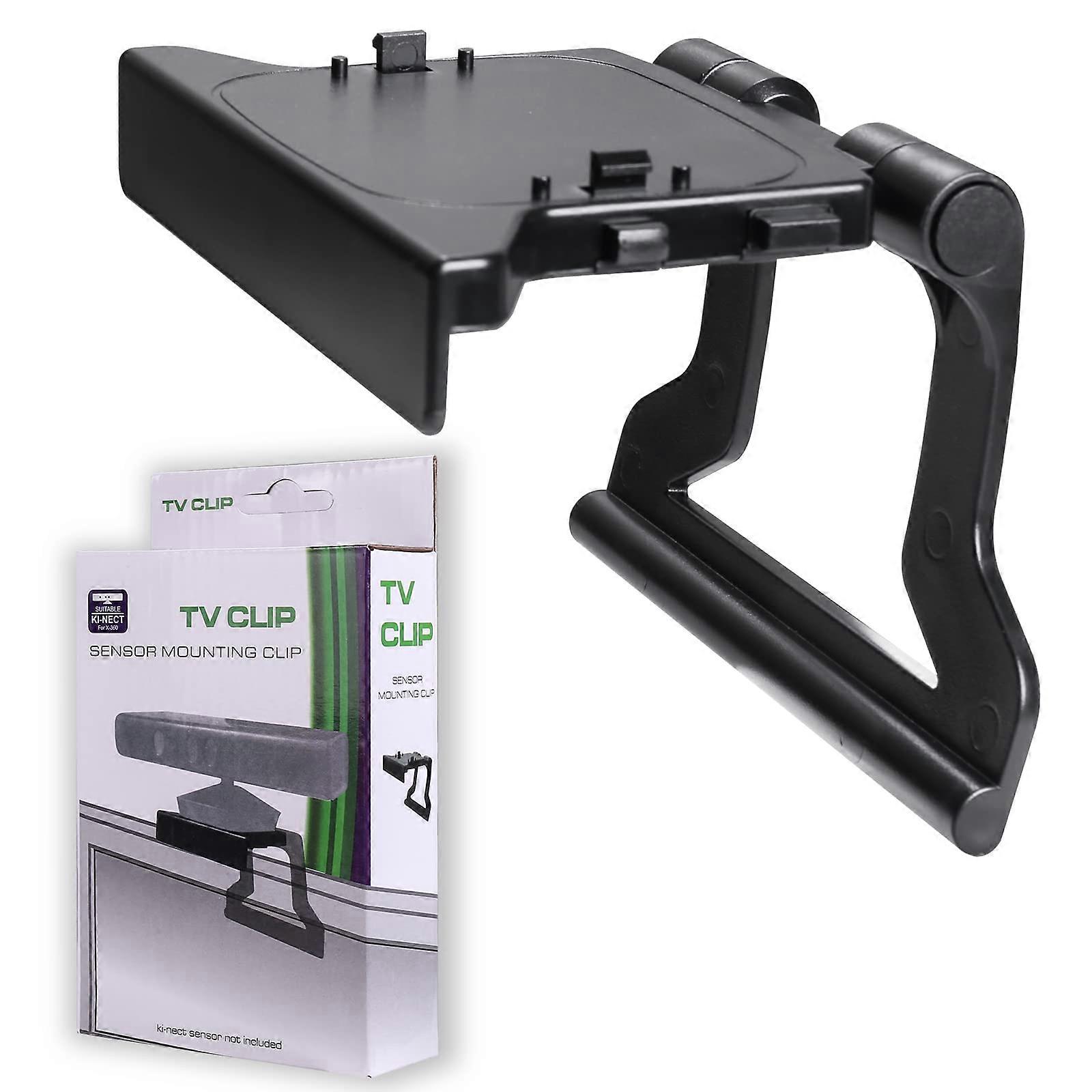 TV Mount Clip for Xbox Kinect Sensor Universal Bracket for Xbox 360 Quick Easy Installation Black