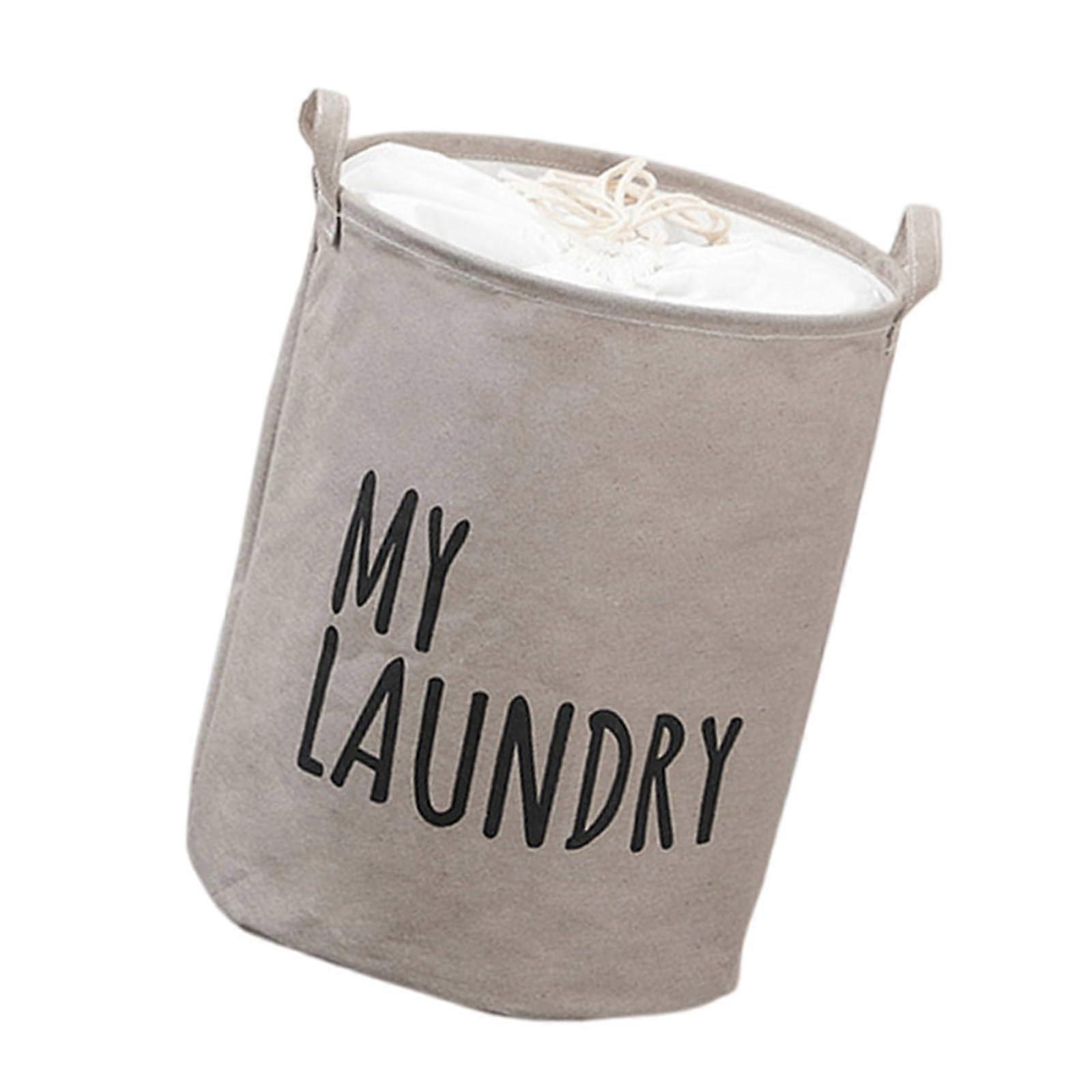 Foldable Laundry Basket with Drawstring, Waterproof Clothes Hamper for Bathroom Bedroom Dorm