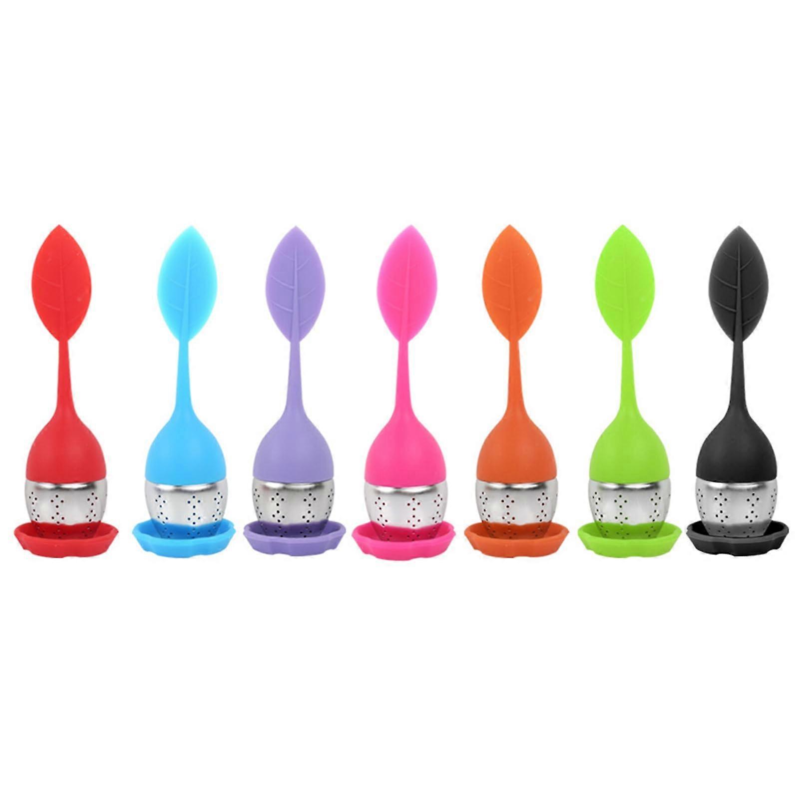Leaf Shaped Silicone Tea Infuser Strainer for Loose Leaf Tea, Reusable Food Grade Filter Yellow