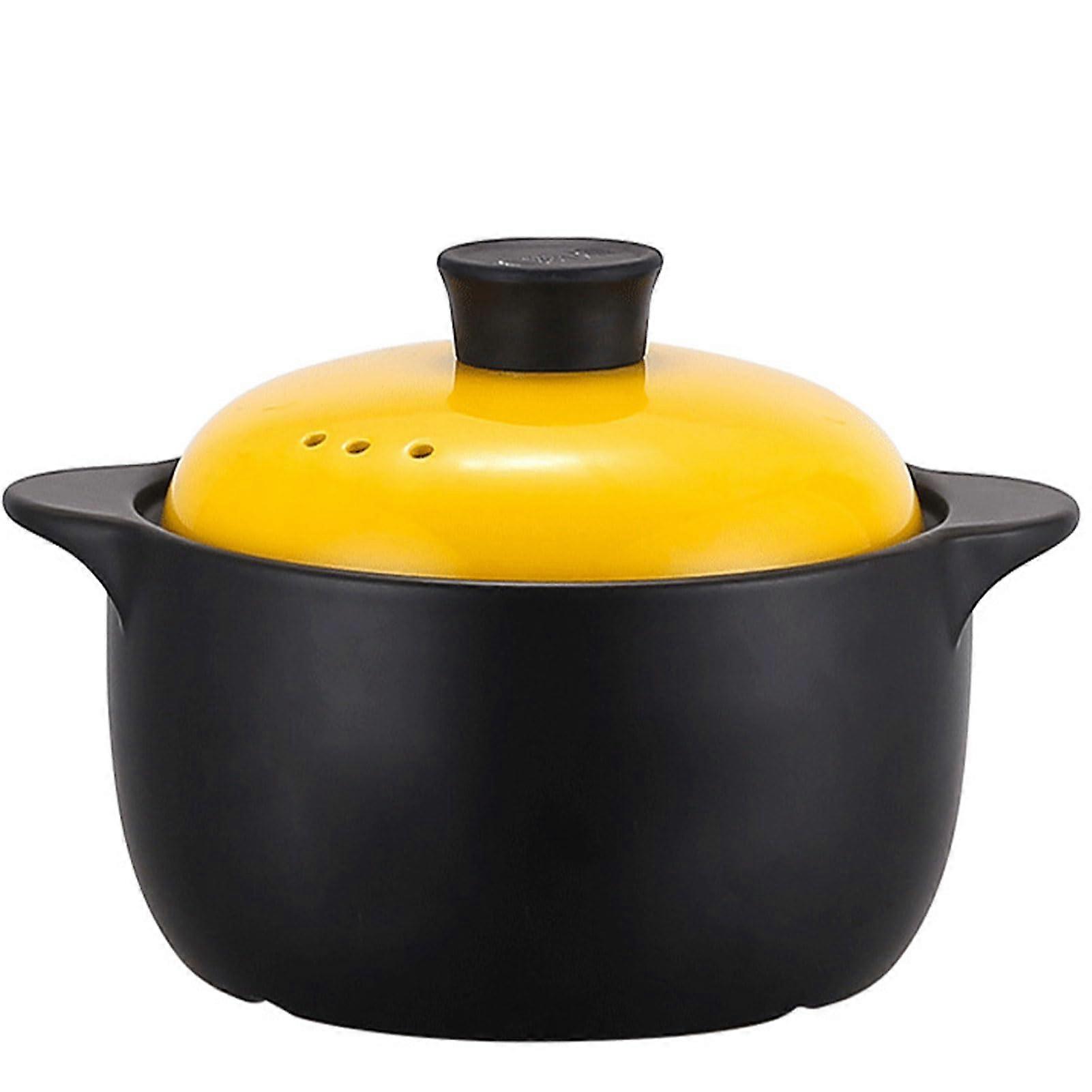Ceramic Casserole Dish with Lid 3L Round Oven Safe Stew Pot  Temperature Resistant Baking