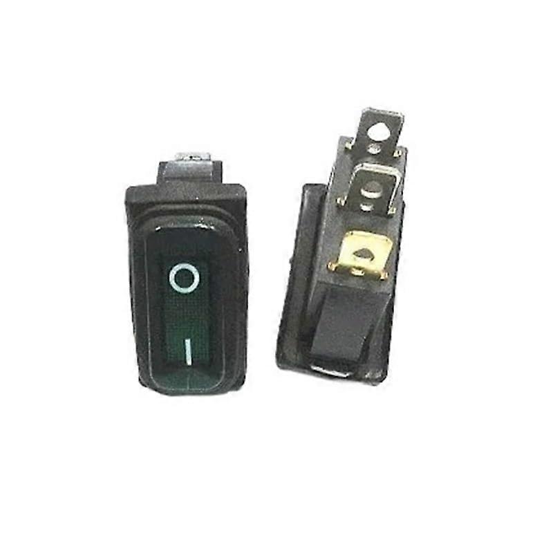 KCD3 Green Illuminated Rocker Switch ONOFF 3 Pin 15A 250V Durable Toggle for Power Control