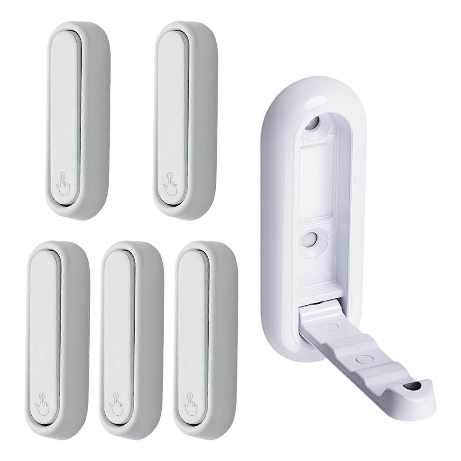 Pack of 6 Alloy Foldable Hook for Easy Wall Installation Concealed  White