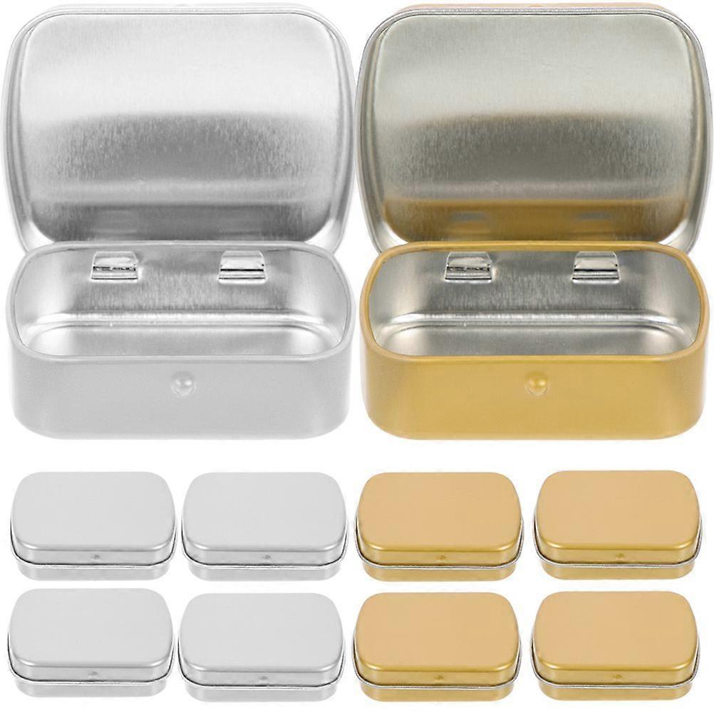 10pcs Rectangular Candy Case Tinplate Boxes Small Objects Organizer Small Tin Box