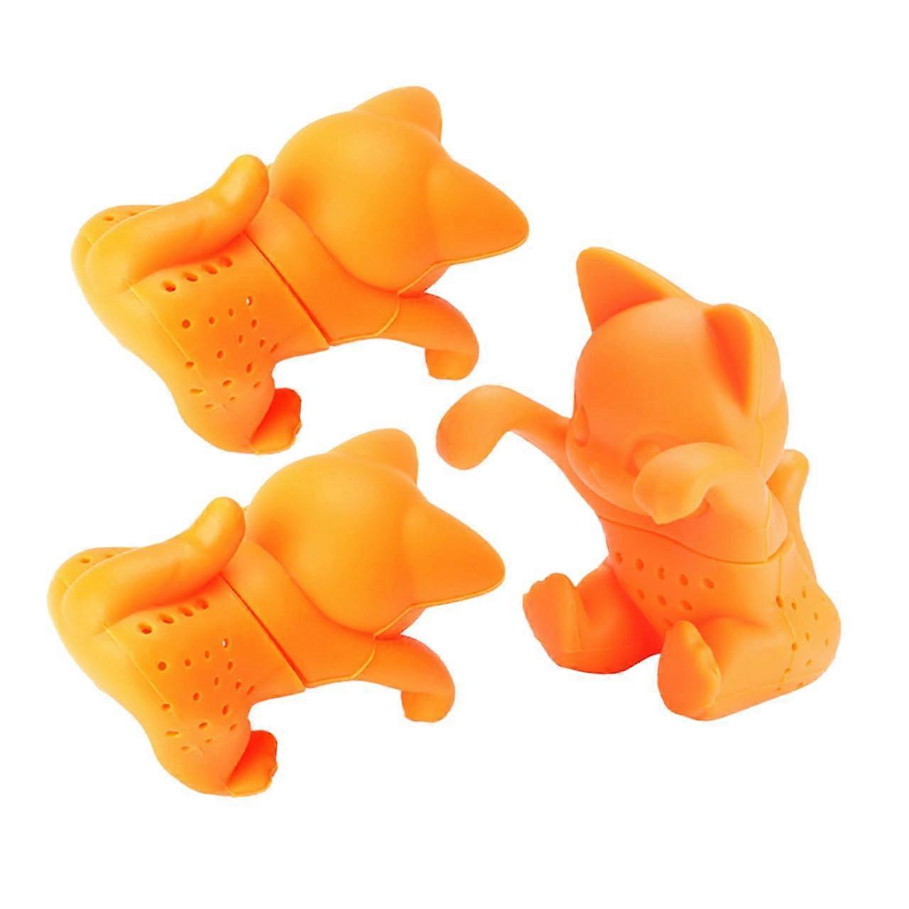 Cat Tea Infuser Set Silicone Reusable Loose Leaf Strainer Cute Cat Filter for Mug Dishwasher Safe