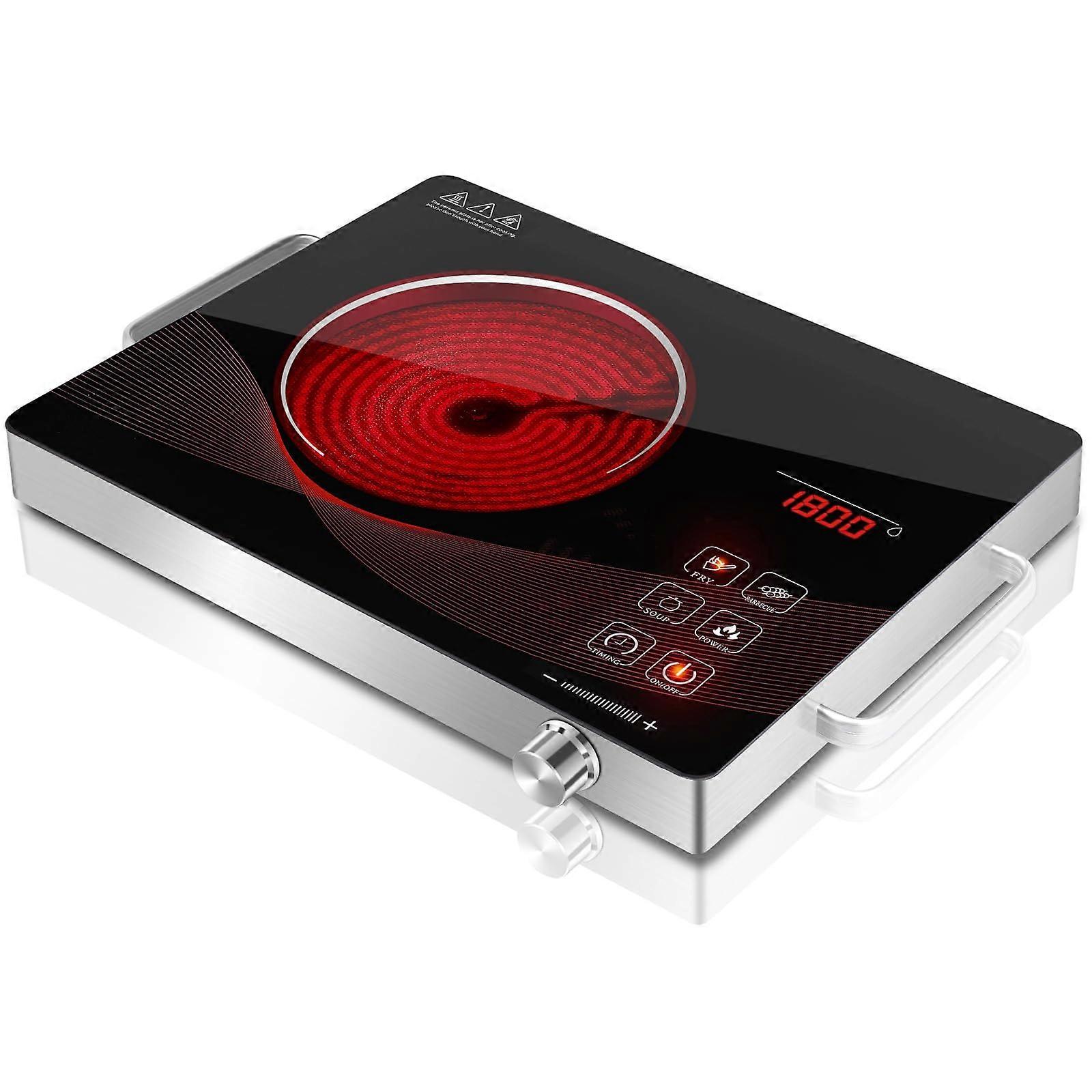 Electric Hot Plate 1800W Single Burner Ceramic Stove with Fast Heating and Precise Temperature Control