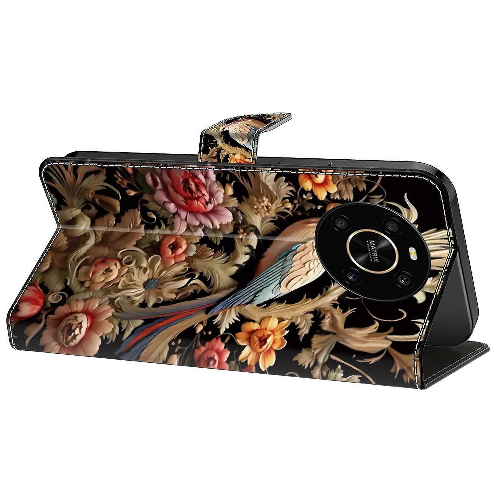 For Honor X9 5G Scratch-Resistant Mobile Phone Case Shockproof Pattern Wallet Stand Cover