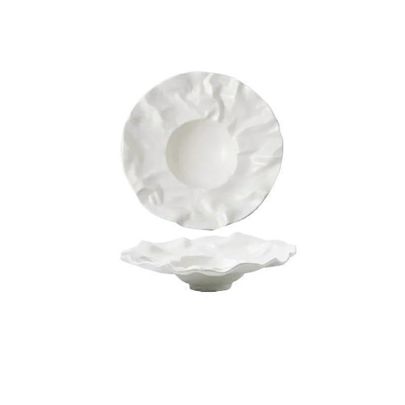 Large White Ceramic Dinner Plates 12 Inch with Elegant Modern Design for Versatile Serving Set