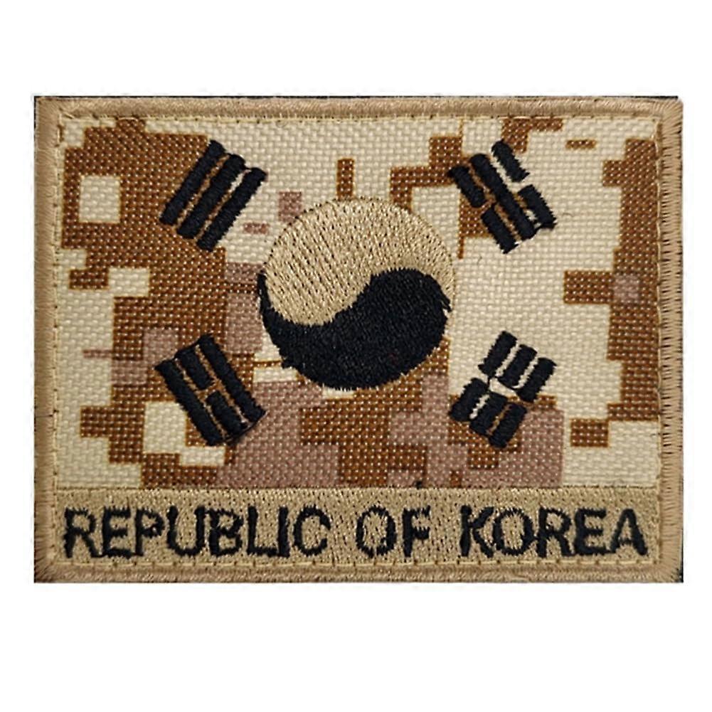 South Korea Embroidered Flag Patch with Hook and Loop Fastener for Backpack or Outdoor Gear