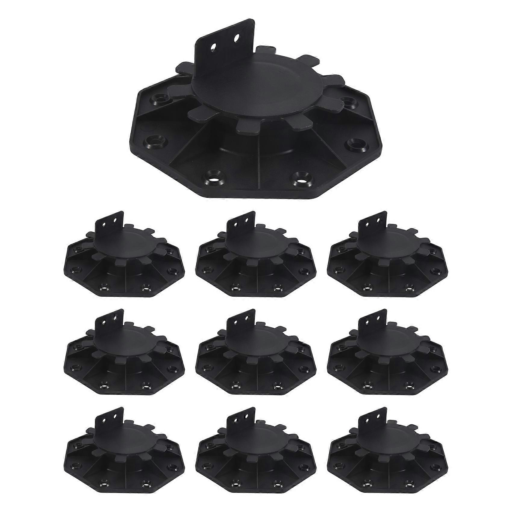 10Pack Adjustable Deck Support Pedestal Deck Foundation Base Support for Floating Deck Platform Deck Floor Height