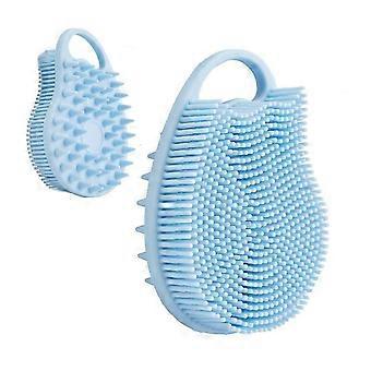 1pcs épurateur corporel en silicone, épurateur en silicone à double usage avec masseur de cuir chevelu, gommage de douche exfoliant pour le nettoyage de la peau et du visage