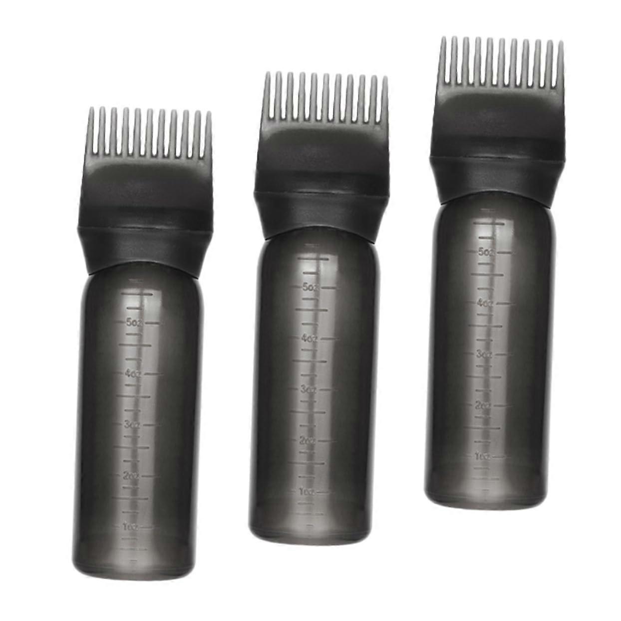 Hair Dye Applicator Bottle with Comb Tip for Precise Root Touch Up, Reusable, Set of 3