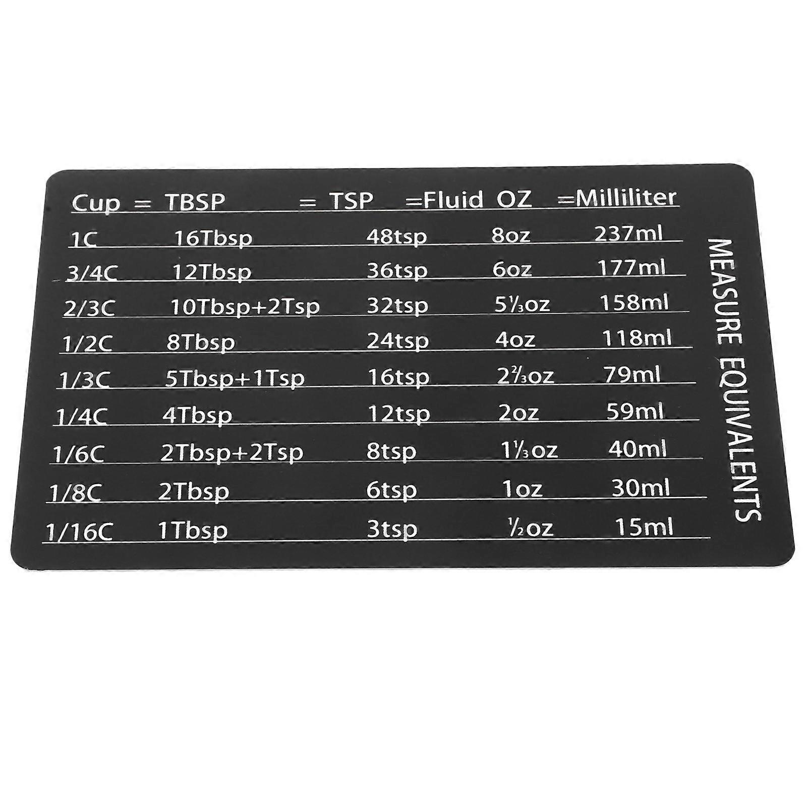 Kitchen Conversion Chart Magnetic Measurement Tool for Baking