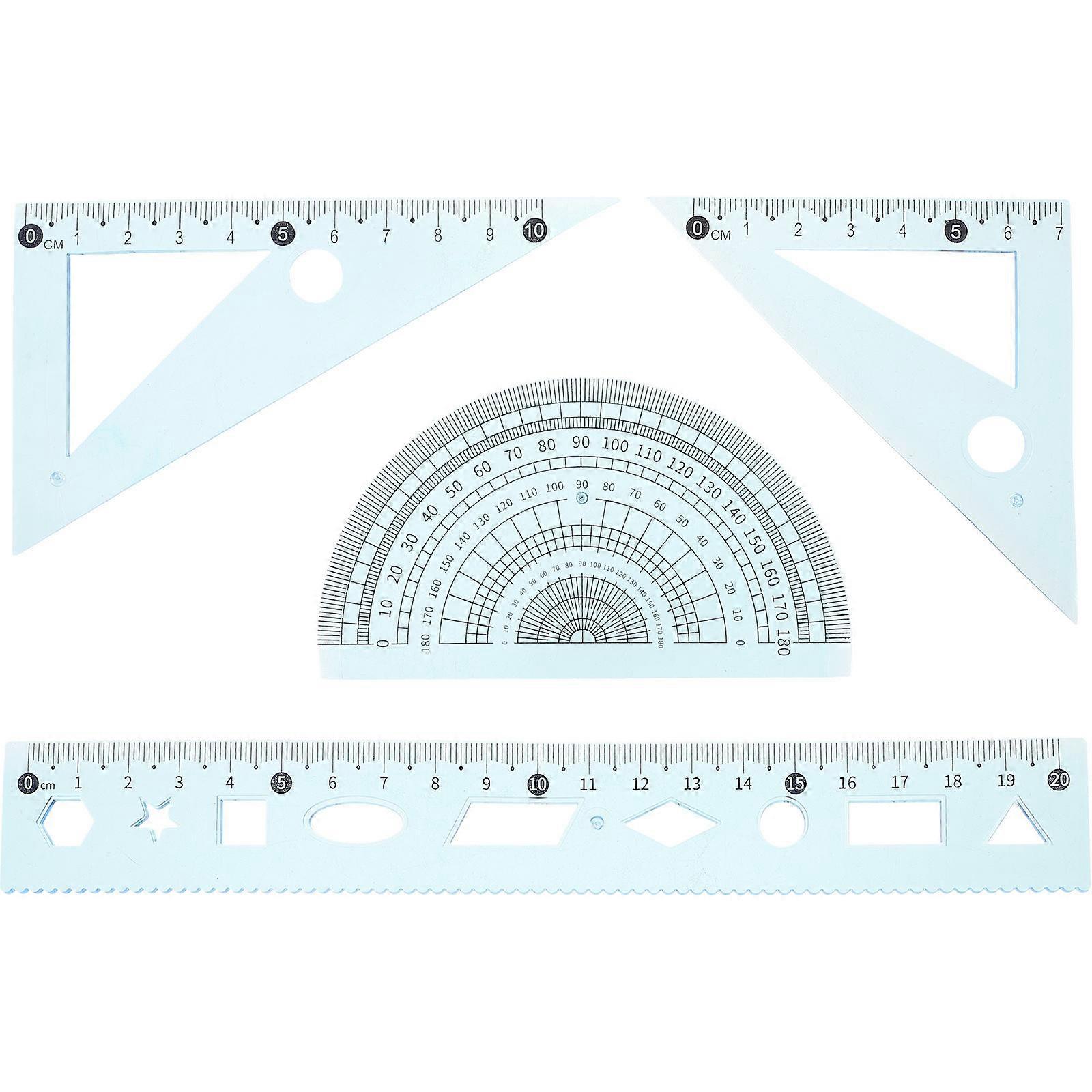 Geometry Drawing Tool Ruler 3Sets Drawing Ruler Set for Students Use