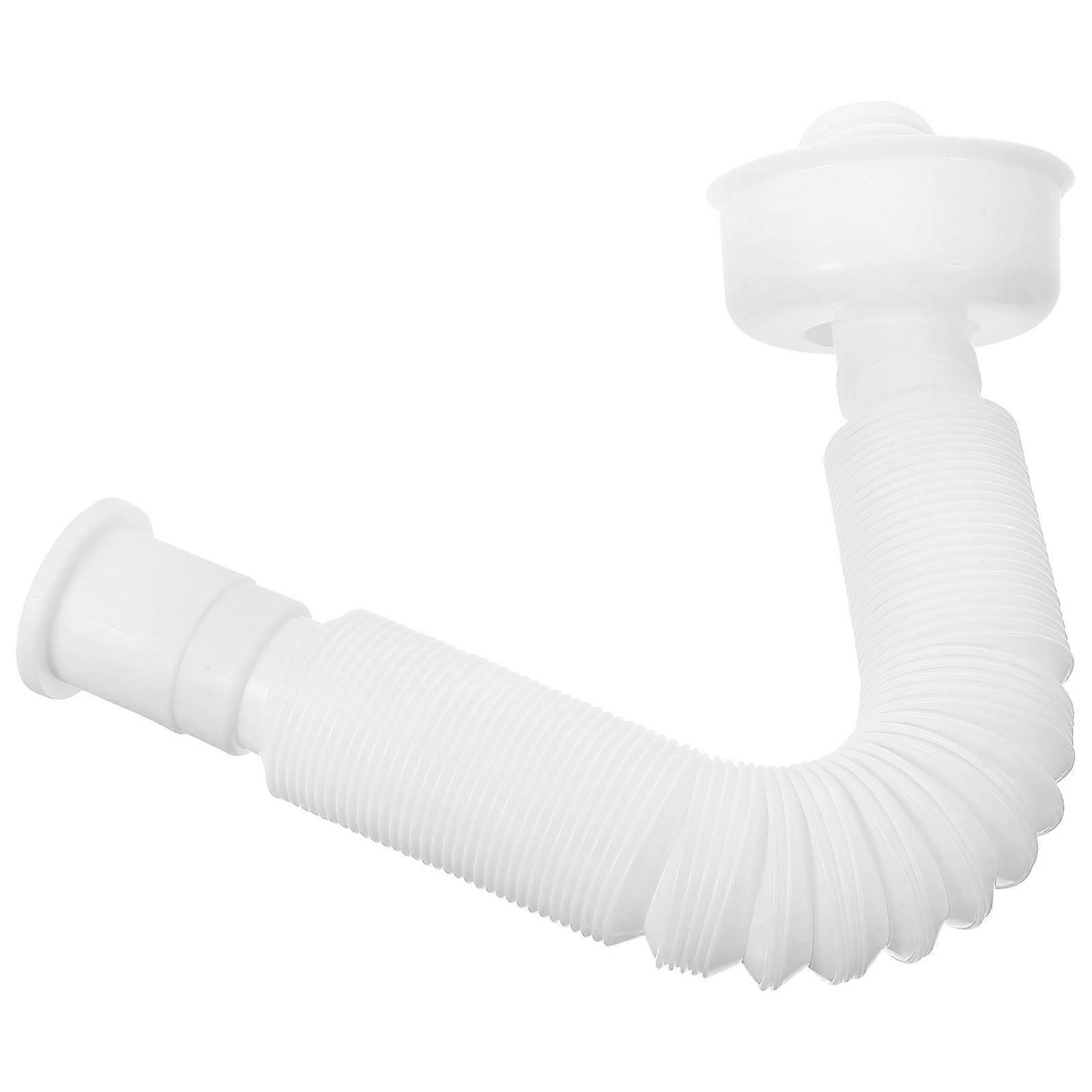 Basin Waste PVC Pipe for Sink Drainage 1Set White Material