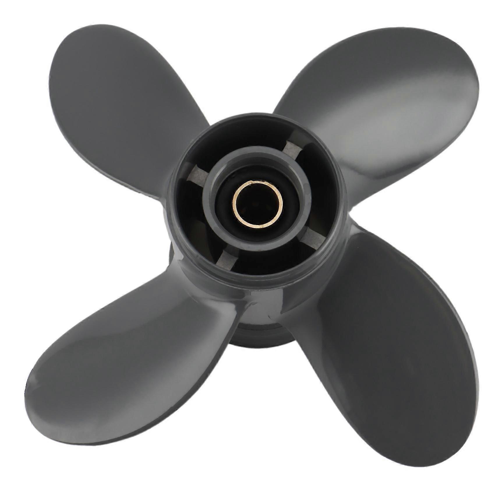 Propeller 4 Blade 9 1/4X10 for Honda and Yamaha Outboard BF8D/BF9.9D BF9.9/BF15A BF15D/BF20 8 Spline Dark gray