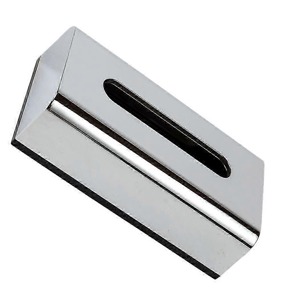 Facial Tissue Storage Silver Plating Plastic Home Decoration Rectangular Shape 9.4X5.3X2.8in 1Set